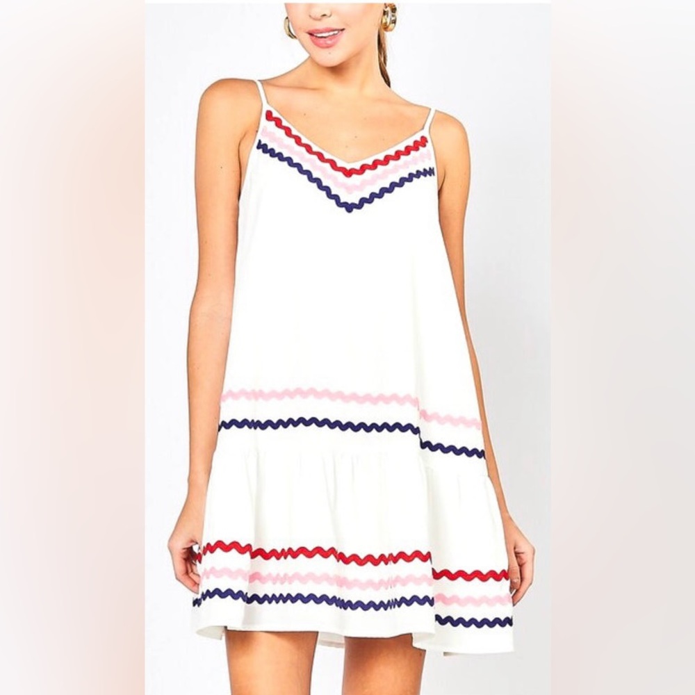 Red White (Pink) and Blue Tank Dress